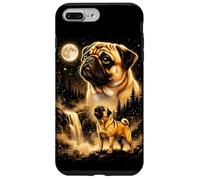 Carcasa para iPhone 7 Plus/8 Plus Serene Pug Dog Moonlit Bosque Cascada Arte Canino
