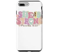 Carcasa para iPhone 7 Plus/8 Plus She Is Strong Proverbs 31:22 Gráfico Floral