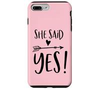 Carcasa para iPhone 7 Plus/8 Plus She Said Yes Heart Flecha Fiesta Nupcial