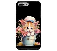 Carcasa para iPhone 7 Plus/8 Plus Shy Little Kitten Spring Graphic For Women Girls and Cat Mom