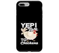 Carcasa para iPhone 7 Plus/8 Plus Sí, Hablo con Pollos Gracioso Granjero Crazy Lady