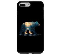 Carcasa para iPhone 7 Plus/8 Plus Silueta Bosque Oso - Vintage Naturaleza Vida Silvestre Am