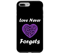 Carcasa para iPhone 7 Plus/8 Plus Simple Purple Quote Alzheimer's Love Never Forgets
