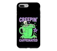 Carcasa para iPhone 7 Plus/8 Plus Skeleton Coffee Humor Creepin’ Caffeinated Caffeine Lover