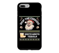 Carcasa para iPhone 7 Plus/8 Plus Skip The Cookies Santa Wants Tequila Suéter Feo Divertido