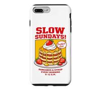 Carcasa para iPhone 7 Plus/8 Plus Slow Sundays Pancake Breakfast Funny Illustration Graphic