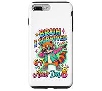 Carcasa para iPhone 7 Plus/8 Plus Sobreviví Six Seven Ahora Im 8 8th Birthday Dabbing Raccoon