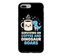 Carcasa para iPhone 7 Plus/8 Plus Sobreviviendo en café y Dinosaurio ruge Entusiasta de los Dinosaurios