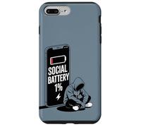 Carcasa para iPhone 7 Plus/8 Plus Social Battery 1% - Funny Introvert Personality Humor