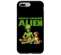 Carcasa para iPhone 7 Plus/8 Plus Socialmente incómodo Extraterrestre Divertido Criatura Espacial Gato Perro Mascota