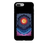 Carcasa para iPhone 7 Plus/8 Plus Sol Luna Estrellas Noche Nubes Suave Celestial Cosmos Cielo