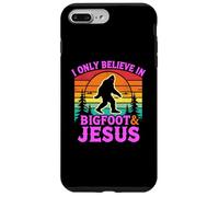 Carcasa para iPhone 7 Plus/8 Plus Solo Creo en el Divertido Dios Retro de Bigfoot y Jesús, Sasquatch