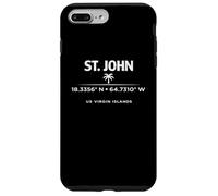 Carcasa para iPhone 7 Plus/8 Plus St John USVI Coordenadas Diseño de Viajes