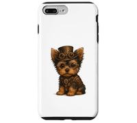 Carcasa para iPhone 7 Plus/8 Plus Steampunk Puppies, Regalo para Amantes de los Perros Yorkshire Terrier Yorkie