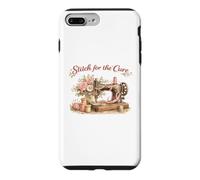 Carcasa para iPhone 7 Plus/8 Plus Stitch for The Cure Mujer con cáncer con Cinta Rosa