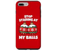 Carcasa para iPhone 7 Plus/8 Plus Stop Staring at My Balls Funny Christmas Party Adult Humor