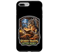 Carcasa para iPhone 7 Plus/8 Plus Stormy Night Cozy Dragon Reading Fantasía Criatura