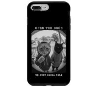Carcasa para iPhone 7 Plus/8 Plus Sudadera con Capucha Open The Door Peephole We Just Wanna Talk Cats