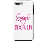 Carcasa para iPhone 7 Plus/8 Plus Sweet Sixteen para niñas, Color Rosa, 16 años, 16 cumpleaños