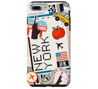 Carcasa para iPhone 7 Plus/8 Plus Tarjeta de embarque de Viaje de Nueva York NYC JFK Adventure