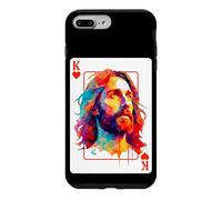 Carcasa para iPhone 7 Plus/8 Plus Tarjeta de Jesús King, Cristo Cristiano, creyentes religiosos, Corazones