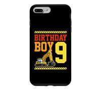 Carcasa para iPhone 7 Plus/8 Plus Tema de la Excavadora del camión de la construcción del niño del cumpleaños de 9 años