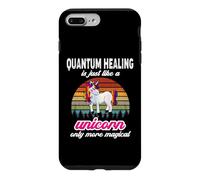 Carcasa para iPhone 7 Plus/8 Plus Terapeuta de curación cuántica, diseño Vintage de Unicornio, Puesta de Sol