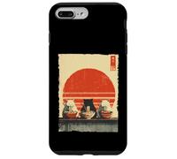 Carcasa para iPhone 7 Plus/8 Plus Three Cats Ramen Divertido Estético Japonés Ukiyo-e Anime Cat