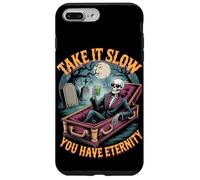 Carcasa para iPhone 7 Plus/8 Plus Tómatelo con Calma, Tienes eternidad, Divertido Esqueleto de Memento Mori