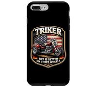 Carcasa para iPhone 7 Plus/8 Plus Triker Life Is Better On Three Wheels Motorbike Biker USA