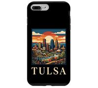Carcasa para iPhone 7 Plus/8 Plus Tulsa Oklahoma Retro Vintage Horizonte Río Art Deco Monumento