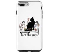 Carcasa para iPhone 7 Plus/8 Plus Turn The Page Books & Cats Black Cat Women Floral Book Lover