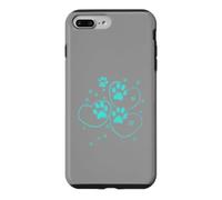 Carcasa para iPhone 7 Plus/8 Plus Turquesa Huellas Huellas Acuarela Mascota Gatos Perro diseño