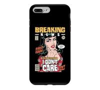 Carcasa para iPhone 7 Plus/8 Plus Últimas Noticias No me Importa Sarcástico Retro Pop Art Girl