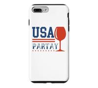 Carcasa para iPhone 7 Plus/8 Plus USA Partay Bebidas Shots Wine Patriotic Memorial Hombres Mujeres