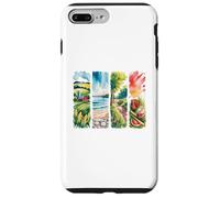 Carcasa para iPhone 7 Plus/8 Plus Verano al Aire Libre Acuarela escenas Granja Playa Parque