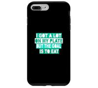Carcasa para iPhone 7 Plus/8 Plus Verde Azulado Claro Aqua Color The Goal Is To Eat Light Teal Aqua