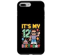 Carcasa para iPhone 7 Plus/8 Plus Videojuego Retro de cumpleaños número 12 años Pixel Art
