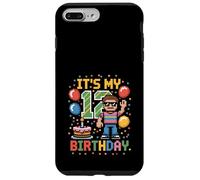 Carcasa para iPhone 7 Plus/8 Plus Videojuego Retro de cumpleaños número 12 años Pixel Art