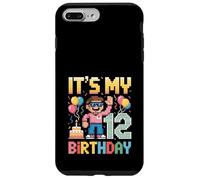 Carcasa para iPhone 7 Plus/8 Plus Videojuego Retro de cumpleaños número 12 años Pixel Art
