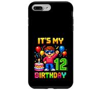 Carcasa para iPhone 7 Plus/8 Plus Videojuego Retro de cumpleaños número 12 años Pixel Art