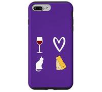 Carcasa para iPhone 7 Plus/8 Plus Vino Tinto, Gato y Queso Esto es lo Que Amo Mujer Hombre