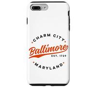Carcasa para iPhone 7 Plus/8 Plus Vintage Baltimore Charm City Maryland Azul Rojo Texto