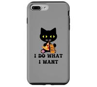 Carcasa para iPhone 7 Plus/8 Plus Vintage Black Cat Pizza Café I Do What I Want Funny My Cat