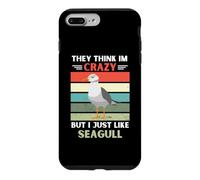 Carcasa para iPhone 7 Plus/8 Plus Vintage Ellos piensan Que Estoy Loco Pero me Gustan Las gaviotas Amante