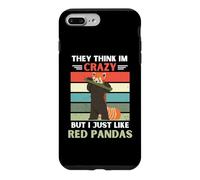 Carcasa para iPhone 7 Plus/8 Plus Vintage Piensan Que Estoy Loco Pero Me Gusta El Amante del Panda Rojo