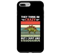 Carcasa para iPhone 7 Plus/8 Plus Vintage Piensan Que Estoy Loco, Pero me Gusta el estegosaurio
