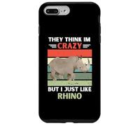 Carcasa para iPhone 7 Plus/8 Plus Vintage Piensan Que Estoy Loco Pero Me Gusta Rhino Lover
