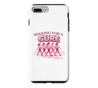 Carcasa para iPhone 7 Plus/8 Plus Walking for a Cure Mujer con cáncer con Cinta Rosa