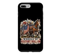 Carcasa para iPhone 7 Plus/8 Plus Wheels of History - Carro con Bandera Estadounidense